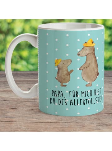 Mr. & Mrs. Panda Kindertasse Bären mit Hut mit Spruch in Türkis Pastell