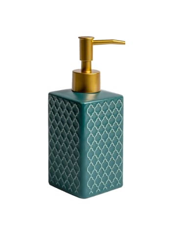 Intirilife Seifenspender Keramik mit Orientalischem Muster 290ml in Grün