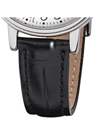 Regent Analog-Armbanduhr Regent Lederarmband schwarz extra groß (ca. 30x25mm)