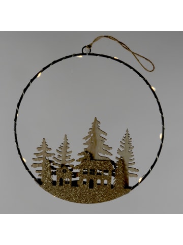 Home&Styling Collection Weihnachtsdekoration mit LED zum Aufhängen in Beige, Ø 20 cm