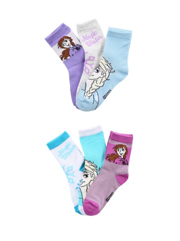 Disney Frozen 6er-Set: Socken Strümpfe in Mehrfarbig