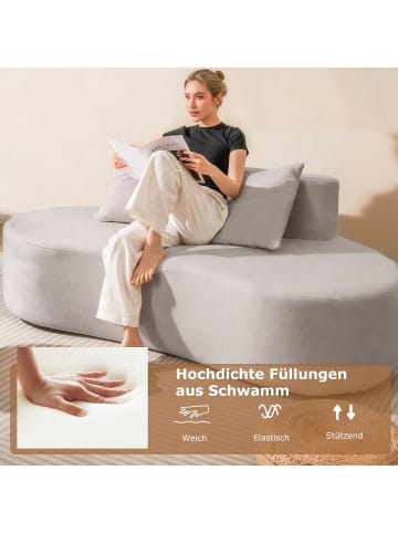 COSTWAY Sofa für 3 Sitzer Schlafsofa 199 cm in Grau