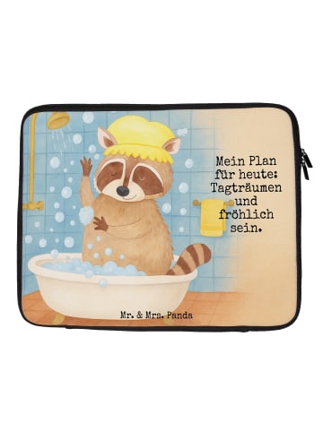 Mr. & Mrs. Panda Laptop Tasche Waschbär Design mit Spruch in Weiß