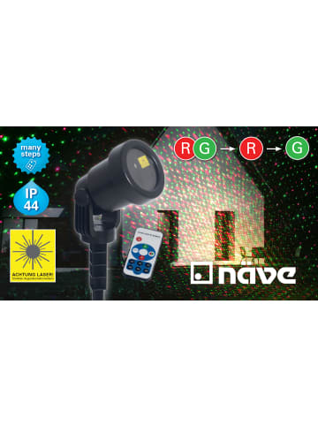 näve LED Weihnachtsartikel "PROJEKTOR" in schwarz - (L)10 cm x (B)10 cm x (H)19.5 cm