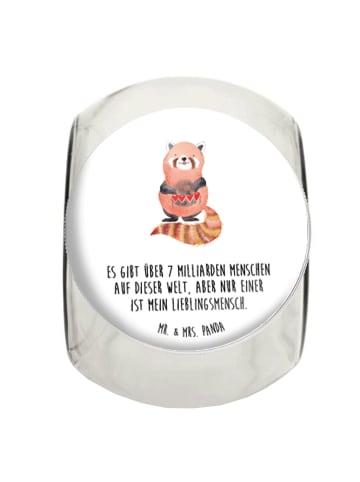 Mr. & Mrs. Panda Glasdose Roter Panda mit Spruch in Weiß