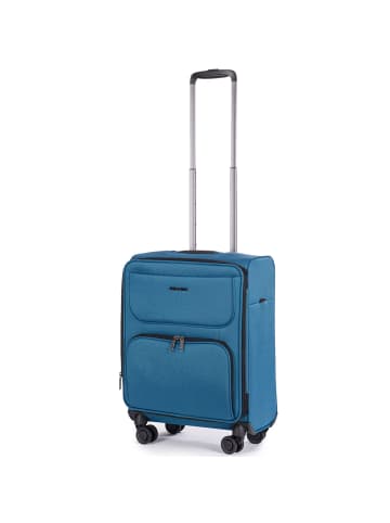Stratic Bendigo Light + 4 Rollen Kabinentrolley 54 cm mit Dehnfalte in petrol