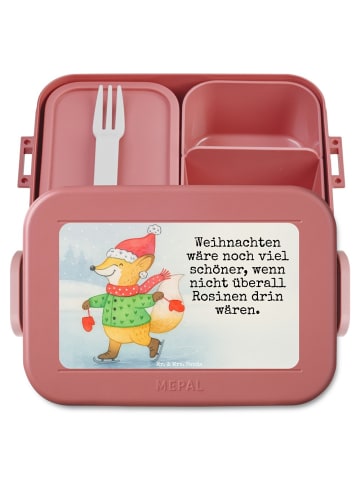 Mr. & Mrs. Panda Brotdose Fuchs  Schlittschuhe Design mit Spruch in Rot Pastell
