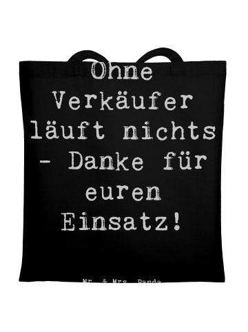 Mr. & Mrs. Panda ToteBag Spruch Verkäufer Helden mit Spruch in Schwarz