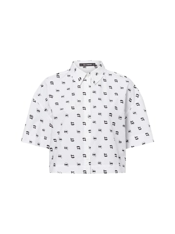 Karl Lagerfeld Bluse Ikon AOP in weiß schwarz