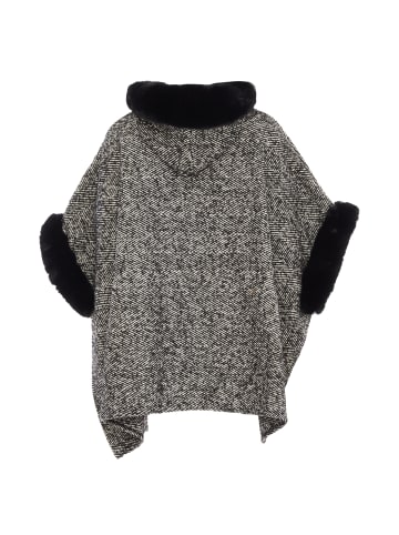 fraully Damen Poncho in Schwarz