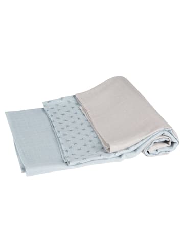 roba roba organic Lil Planet – 3 Musselin-Windeln aus Bio-Baumwolle, blau