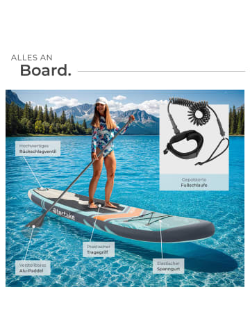 tectake Aufblasbares Paddle Board 288 cm, Drop-Stitch, Kajak-Sitz, Komplettset