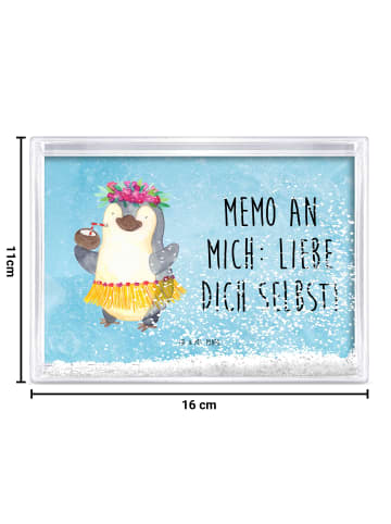 Mr. & Mrs. Panda Kunststoffrahmen Pinguin Kokosnuss mit Spruch in Eisblau