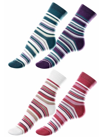 LAVANA basic Socken in beere, ecru, petrol, lila