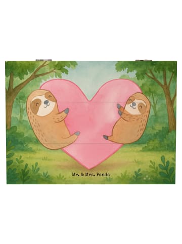 Mr. & Mrs. Panda Box Faultiere Herz Design ohne Spruch in Weiß