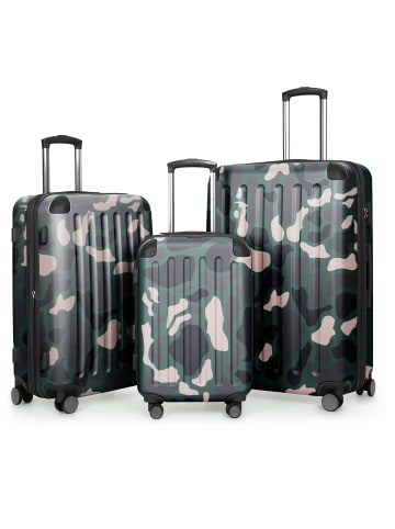 Hauptstadtkoffer Spree - Koffer-Set 3 Trolley Hartschale Koffer Gepäckset, TSA, 4 Rollen (S, M & L) in Camouflage