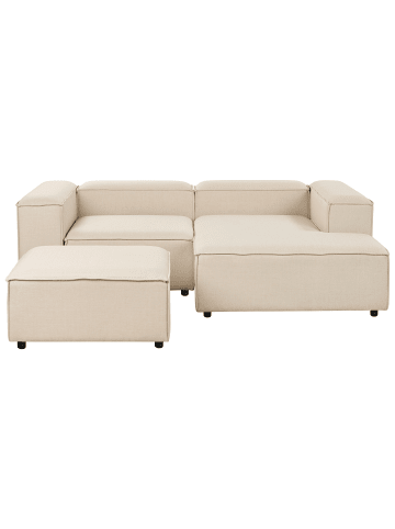 Beliani 3-tlg Modulsofa ARDAL in Beige/Schwarz linksseitig