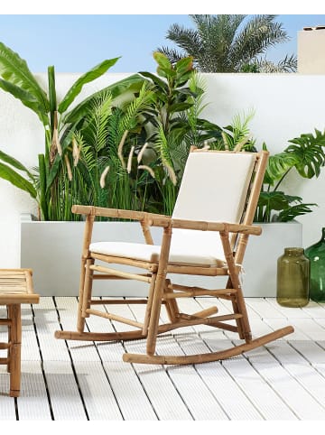 Beliani Sessel FRIGOLE in Braun/Weiß - (W) 56 x (H) 87 x (L) 42 cm