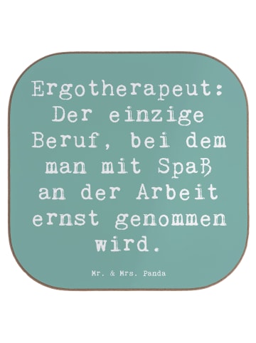 Mr. & Mrs. Panda Untersetzer Spruch Ergotherapeut Geschenk mit S... in Meeresbrise