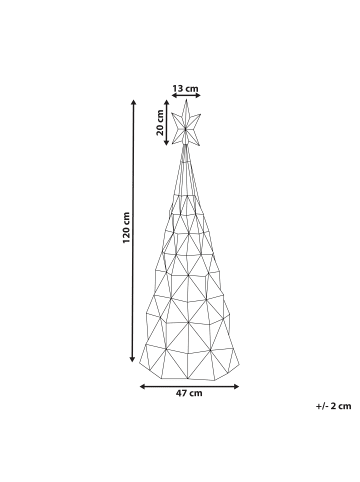 Beliani LED Deko ICELAND in Bunt - (W) 47 x (H) 120 x (L) 47 cm