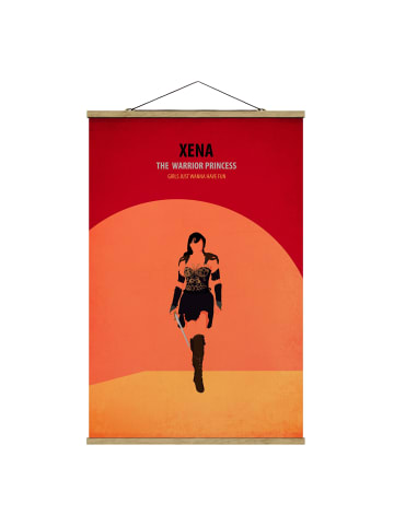WALLART Stoffbild mit Posterleisten - Filmposter Xena in Rot