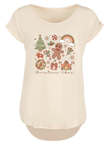 F4NT4STIC Long Cut T-Shirt Weihnachten Vibes Cozy Cute Winter in Whitesand