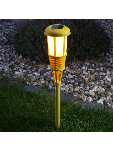 MARELIDA LED Solar Fackel mit Flammeneffekt H: 61cm in gelb