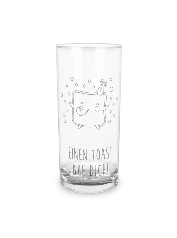 Mr. & Mrs. Panda Glas Toast Party mit Spruch in Transparent