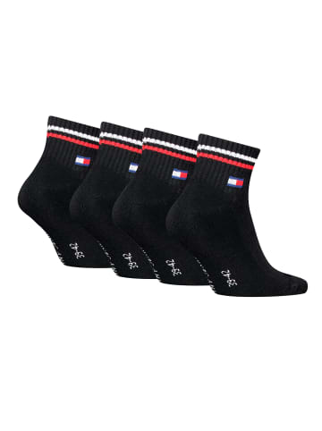 Tommy Hilfiger Socken TH UNI TJ QUARTER 4P ICONIC in Schwarz