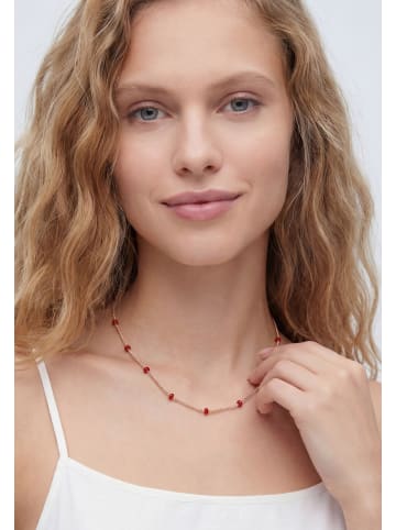 gaya Women Necklace in Rose Gold Red