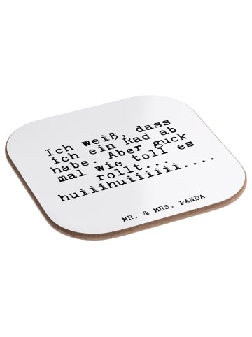 Mr. & Mrs. Panda Holzuntersetzer Ich weiß, dass ich... mit Spruch in Weiß