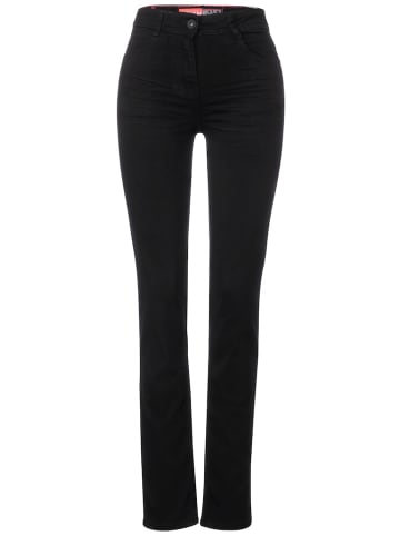 Cecil Dunkle Straight Fit Jeans in Schwarz