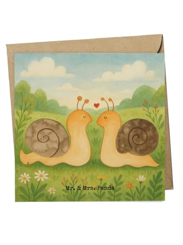 Mr. & Mrs. Panda faltkarte Schnecken Liebe Design ohne Spruch in Weiß
