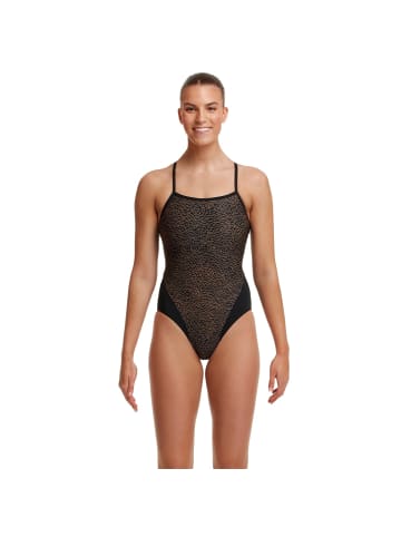 Funkita Leather Skin einteiler Schwimmanzug chlorbeständig und schnelltrocknend in schwarz