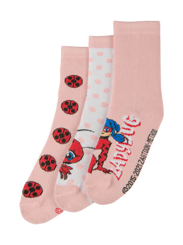 ONOMATO! 3er-Set: Socken Miraculous Lady Bug in Mehrfarbig