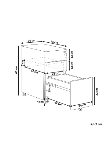 Beliani Büroschränke BOLSENA in Weiß - (W) 30 x (H) 60 x (L) 45 cm