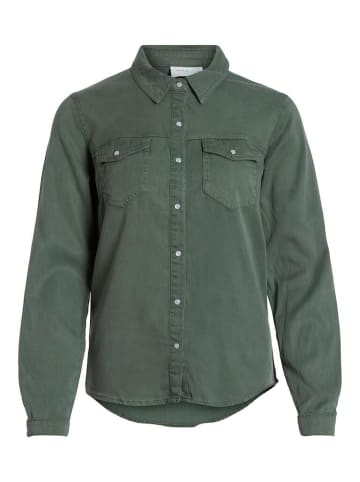 Vila Langarmbluse in duck green
