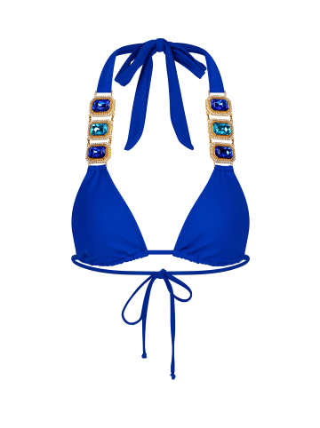 Moda Minx Bikini Top Boujee Triangel Top in Blau