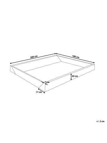 Beliani Schaumstoffrahmen SIMPLE in Schwarz - (W) 180 x (H) 20 x (L) 200 cm