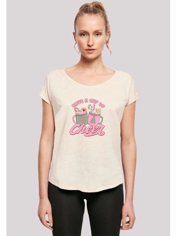 F4NT4STIC Long Cut T-Shirt Have a Cup of Cheer Weihnachten in Whitesand