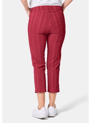 GOLDNER Verkürzte Struktur-Hose Verkürzte Strukturhose in elastischer Ware in rot