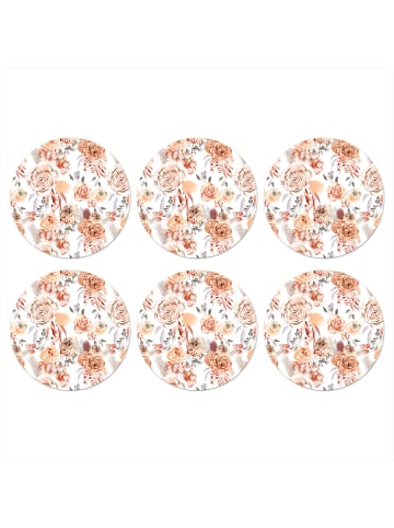 OnlyWow Glasuntersetzer 6er-Set Blumen