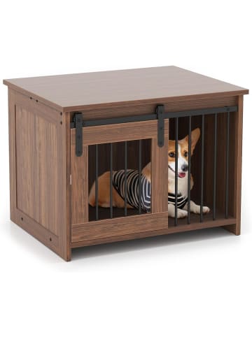 COSTWAY Hundekäfig 80 x 60 x 60 cm in Braun