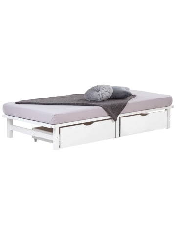 Homestyle4u Bettkasten 2er Set in Weiß 82x22 53 cm