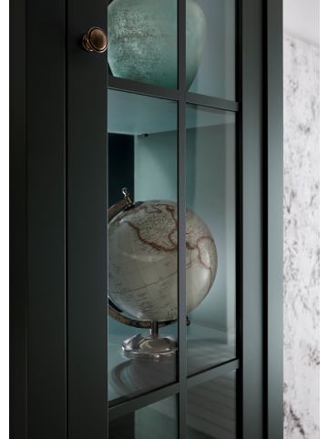 Furn.Design Vitrine grün Landhaus 50 x 197 cm, Vitrinenschrank für Wohn- und Esszimmer