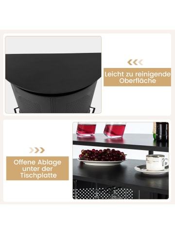 COSTWAY Bartisch Küche 110,5 x 48 x 112,5 cm in Schwarz