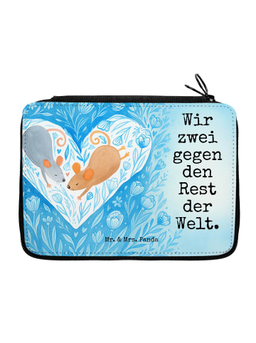 Mr. & Mrs. Panda Federmappe Mäuse Herz Design mit Spruch in Weiß