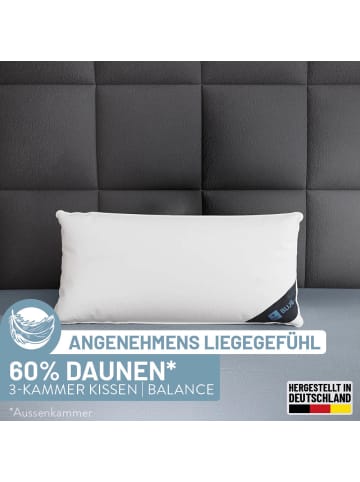 Spessarttraum Daunenkissen 3-Kammer "Blue" in weiß