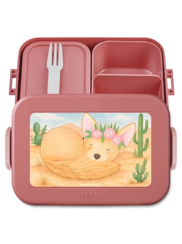 Mr. & Mrs. Panda Bento Lunchbox Wüstenfuchs Blumen Design ohne S... in Rot Pastell