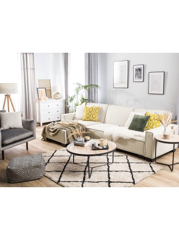 Beliani Ecksofa ROMEDAL in Beige/Schwarz - (W) 290 x (H) 86 x (L) 173 cm rechtsseitig